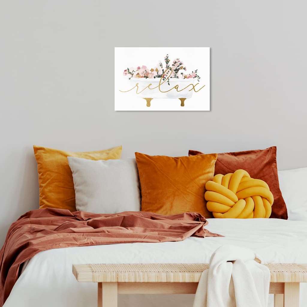 Wynwood Studio Canvas Floral and Botanical Relax White and Modern & Contemporary Wall Art Canvas Print