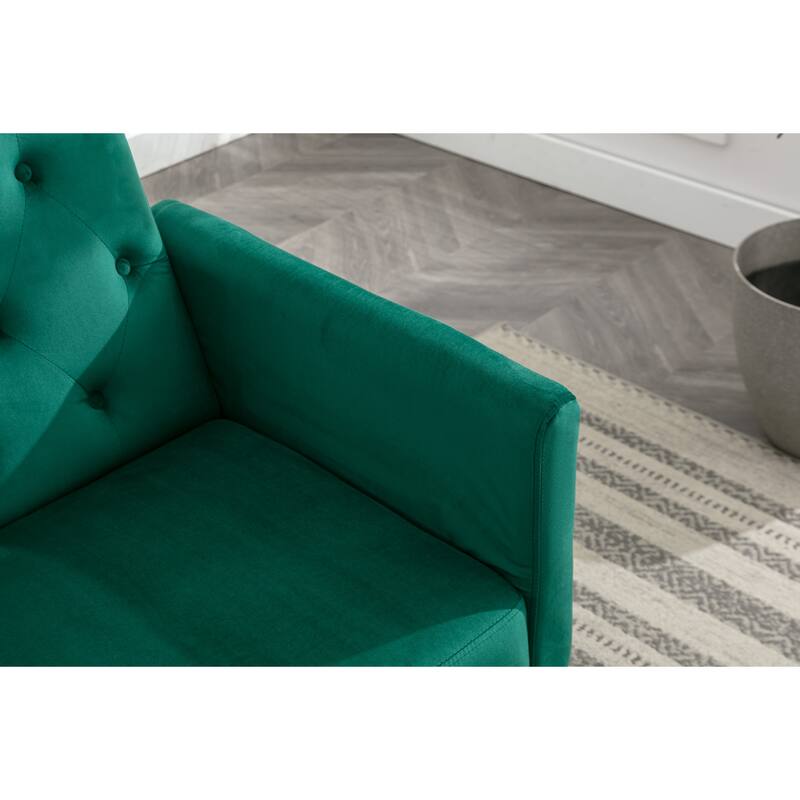 Bottom Tufted Accent Lounge Chair with Adjustable Arm and Back