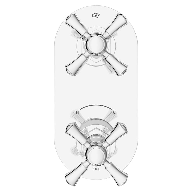 DXV Oak Hill 2-Handle Thermostatic Slim Valve with Cross Handles
