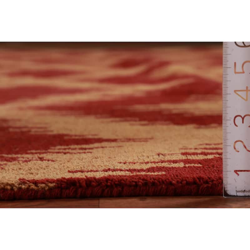 Hand Knotted Oriental 100% Wool Carpet Modern Geometric Oranges & Rust Moroccan Area Rug - 13' 4'' X 10' 0''