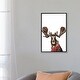 preview thumbnail 3 of 13, iCanvas "Christmas Moose" by Big Nose Work Framed