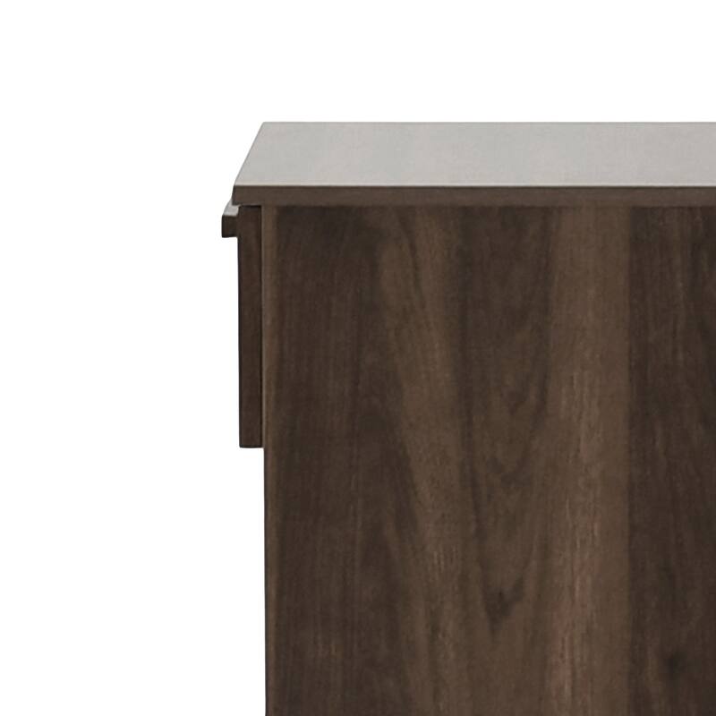Rustic Faux Wood Nightstand with Drawer and Shelf, 1-Drawer Storage Table for Bedroom and Living Room