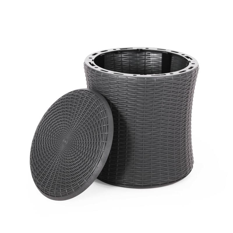 Simone Faux Wicker Storage Side Table by Christopher Knight Home