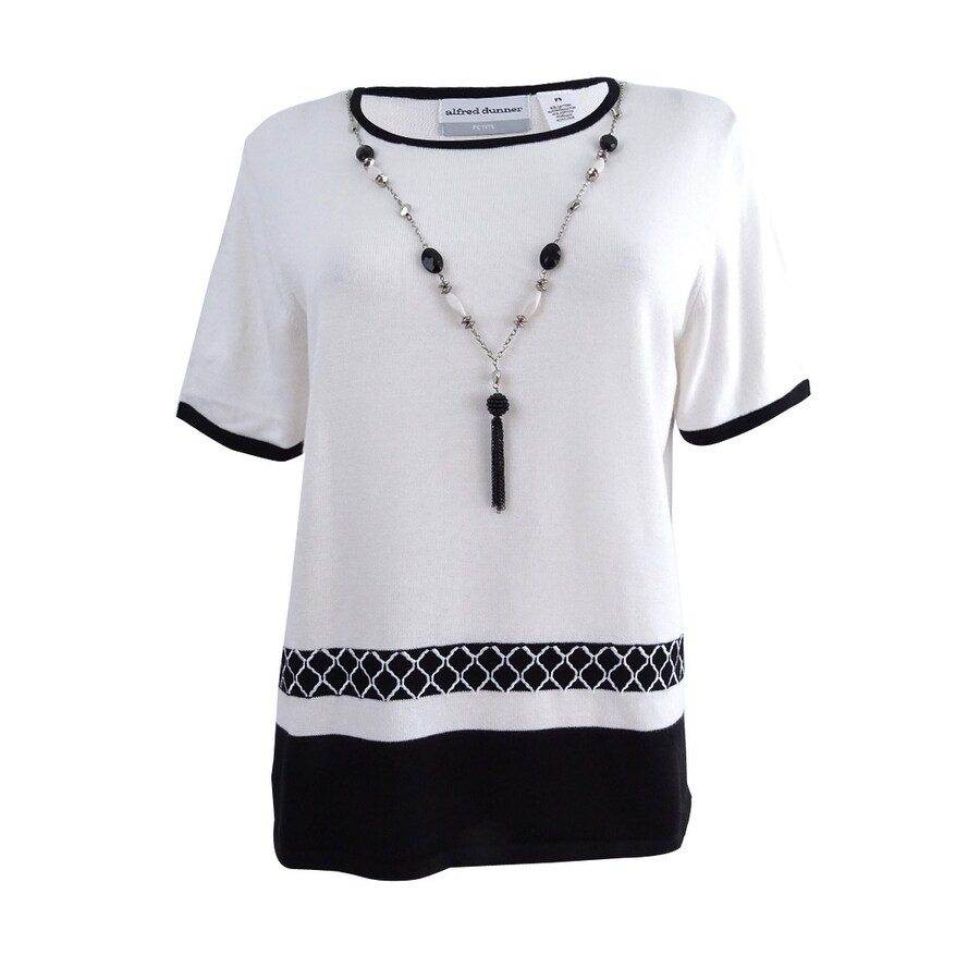 Shop Alfred Dunner Women S Petite Medallion Border Necklace