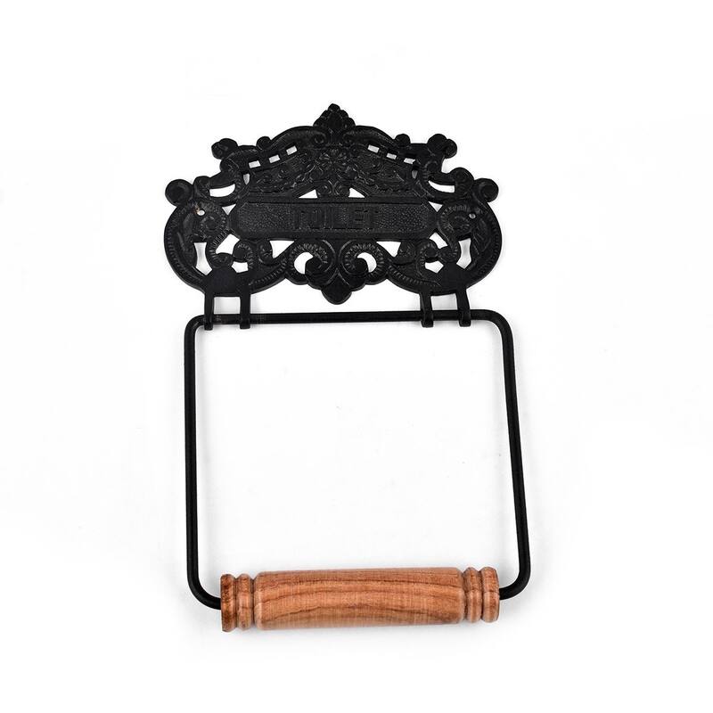 Black Aluminum Toilet Paper Holder Stand Wall Mount 5.9" Toilet Paper Roll Holder with Mounting Hardware - Black
