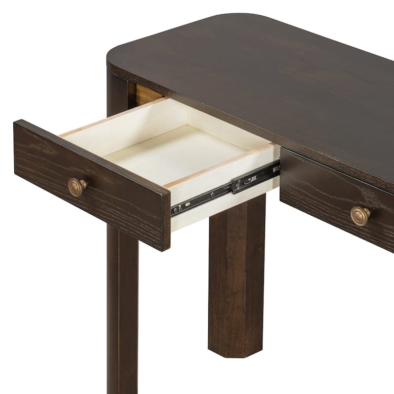 Curved Corners Console Table Entryway Table with 3 Drawers