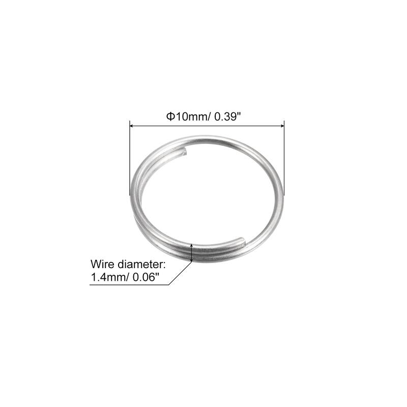 Double Loops Split Rings, Round Key Ring Parts for DIY Crafts 64Pcs - 10mm