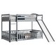 preview thumbnail 9 of 37, Solid Pine Wood Bunk Bed, Convertible Ladder and Slide, Twin Over Twin