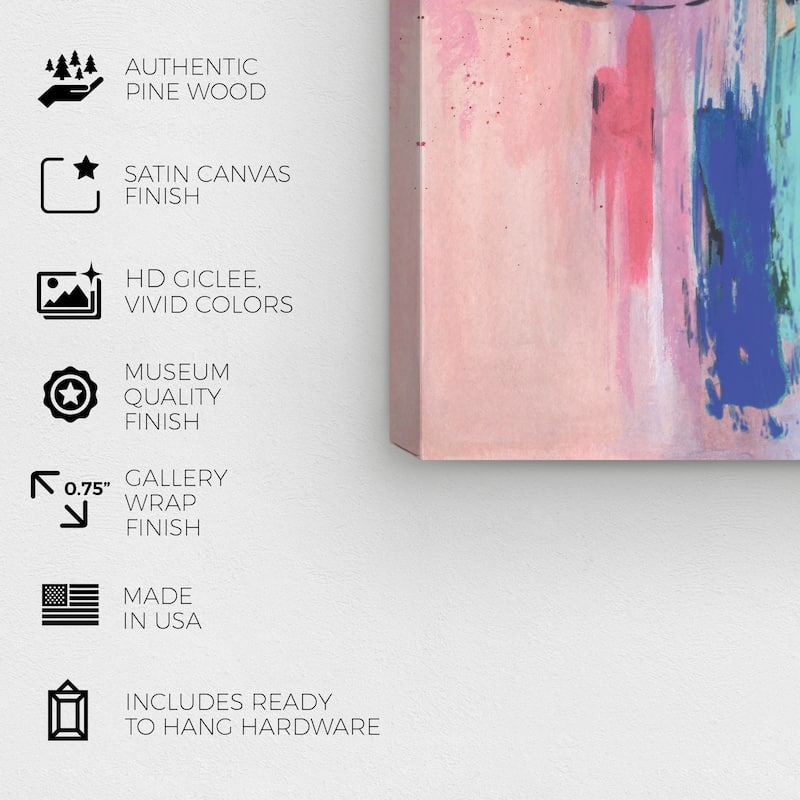 Wynwood Studio Abstract Abstract Reflection Purple and Pastel Orange Modern & Contemporary Wall Art Canvas Print