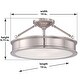preview thumbnail 2 of 6, Harbour Point Brushed Nickel 3 Light Semi Flush Mount By Minka Lavery