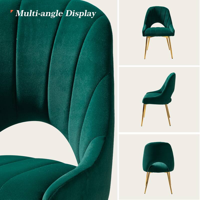 Ignaz Comfortable Modern Upholstered Dining Chair with Hollowed-out Back Set of 2 by HULALA HOME