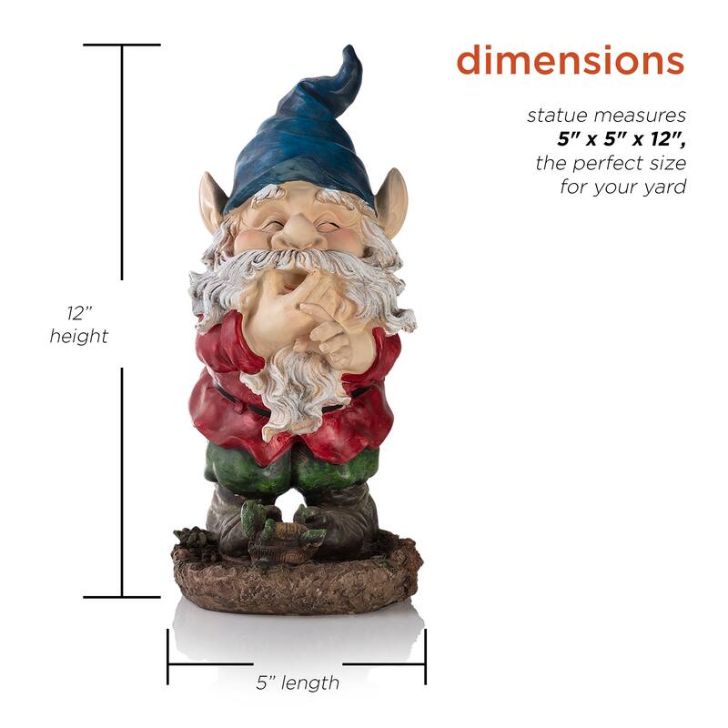 Gnome Folding Hands Looking Up Garden Statue