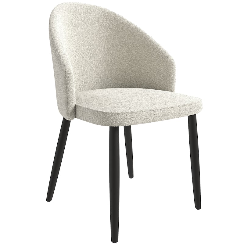 Upholstered Dining Chair in Leather/Fabric/Boucle with Wood Legs Set of 4 Paradiso Collection