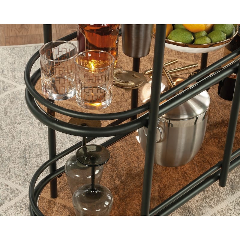 Coral Cape Bar Cart Metal/glass