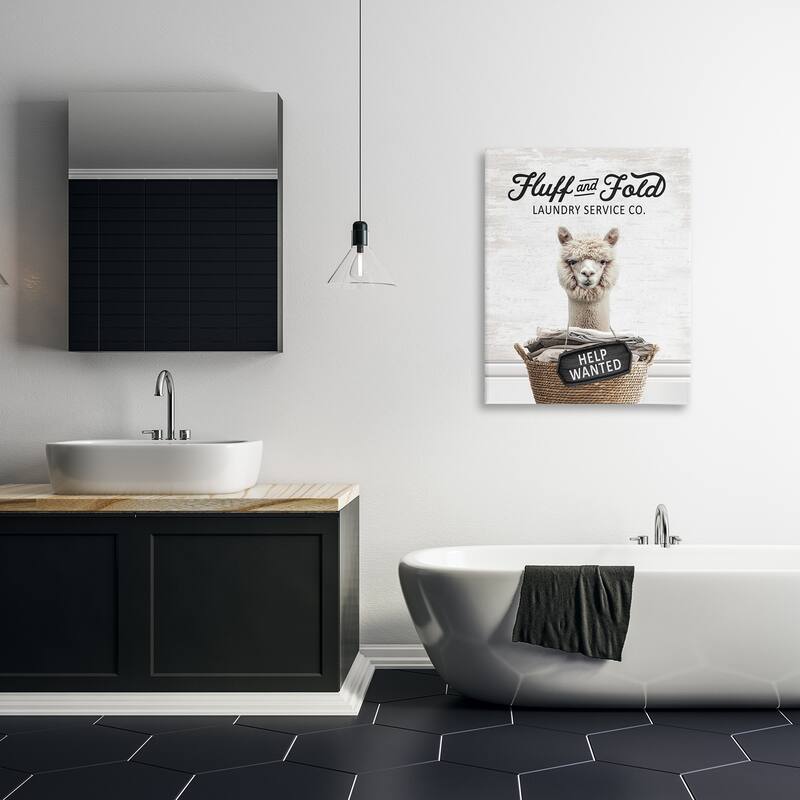 Stupell Fluff & Fold Laundry Canvas Wall Art Design By Lettered and Lined