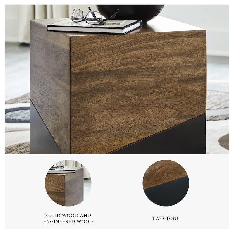 Trailbend Brown/Gunmetal Accent Table - 15"W x 15"D x 18"H