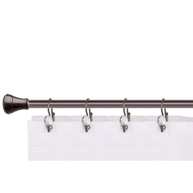 Utopia Alley Rustproof Zinc Double Shower Curtain Hooks for Bathroom, Crystal Design, Set of 12