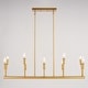 preview thumbnail 9 of 9, Warwick 10L Brass Contemporary Linear Chandelier Island Pendant Light Fixture - 32.25-in W x 16.25-in H x 8-in D