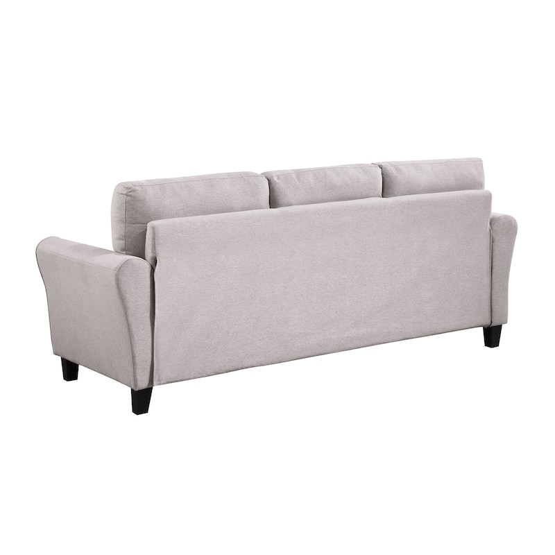 Roomfitters Modern Linen Upholstered Sofa, Stylish 3-Seat Couch for Living Room or Office Comfort