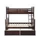 preview thumbnail 5 of 57, Twin over Full Wood Bunk Bed with Storage Drawers, Ladder and Safety Guard Rails