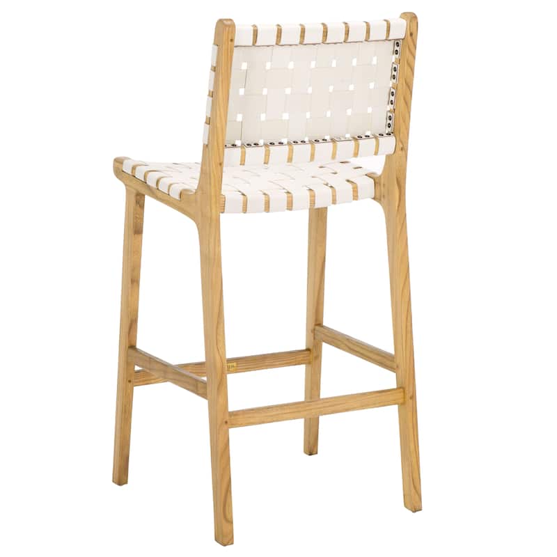 SAFAVIEH Home Adah 27-inch Leather Counter Stool - 20"Wx20"Dx41"H