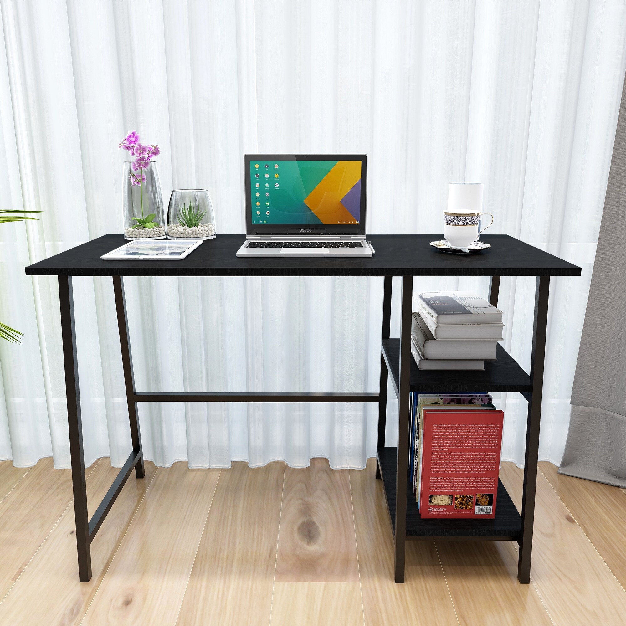 TUC-AWAY Designer Fold Away Plastic End Side Front Table NEW Desk #M3740 