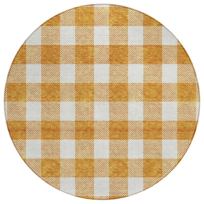 HomeRoots Plaid Transitional Rectangle Outdoor Rug