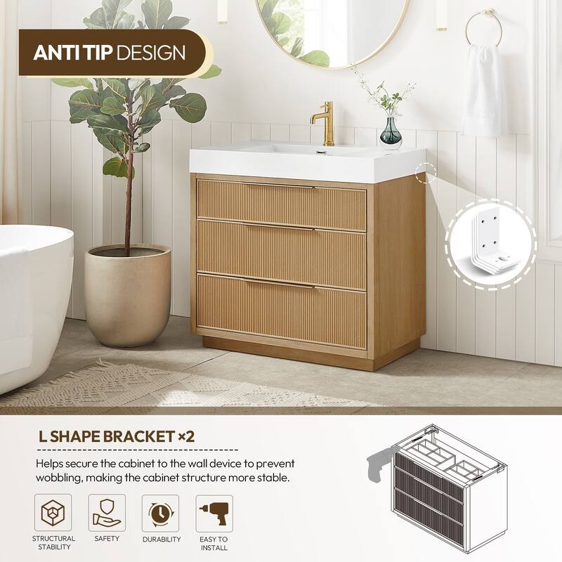 Hohhot Bath Vanity with Integrated Stone Sink Top without Mirror