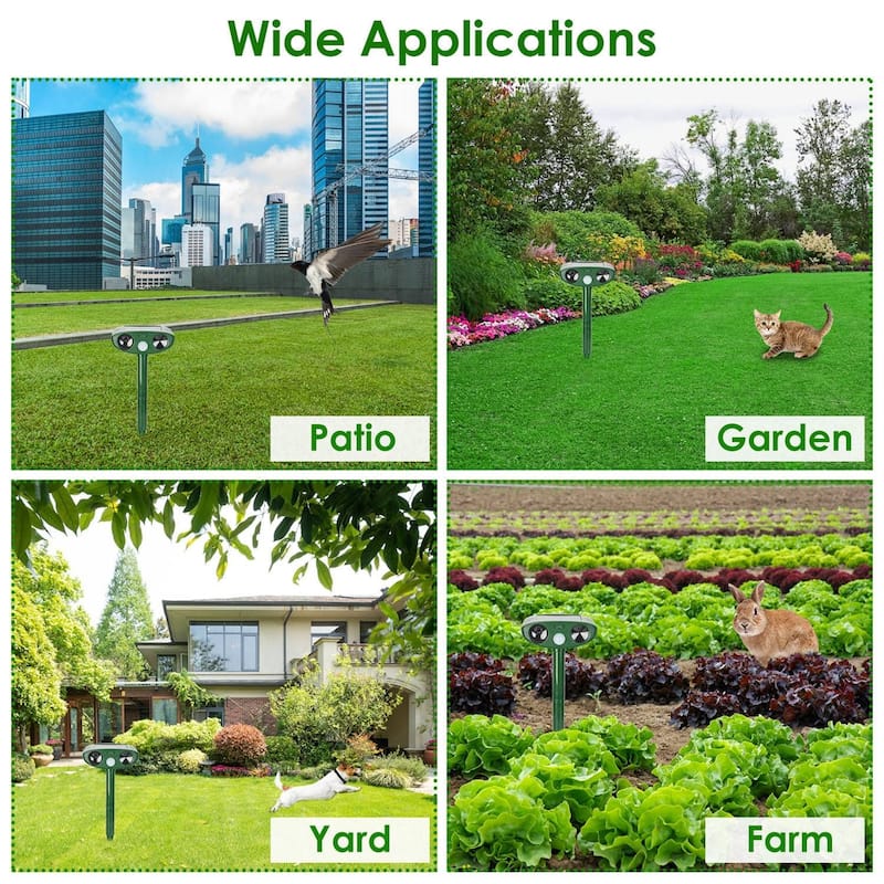 Solar-Powered Ultrasonic Animal Repeller with PIR Motion Sensor