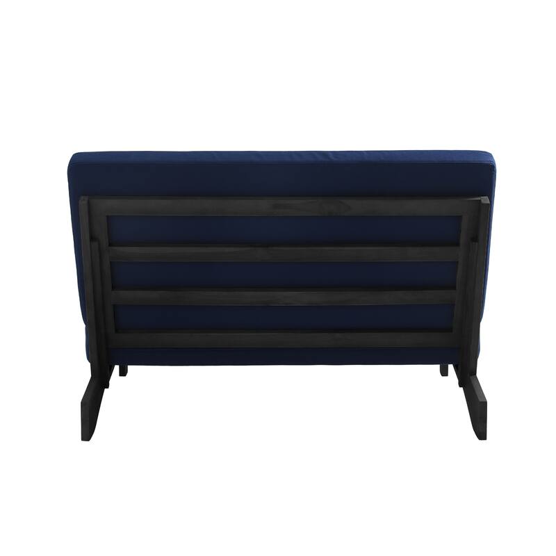 Outdoor Teak Wood Waterproof Armless Chair Loveseat with Cushions