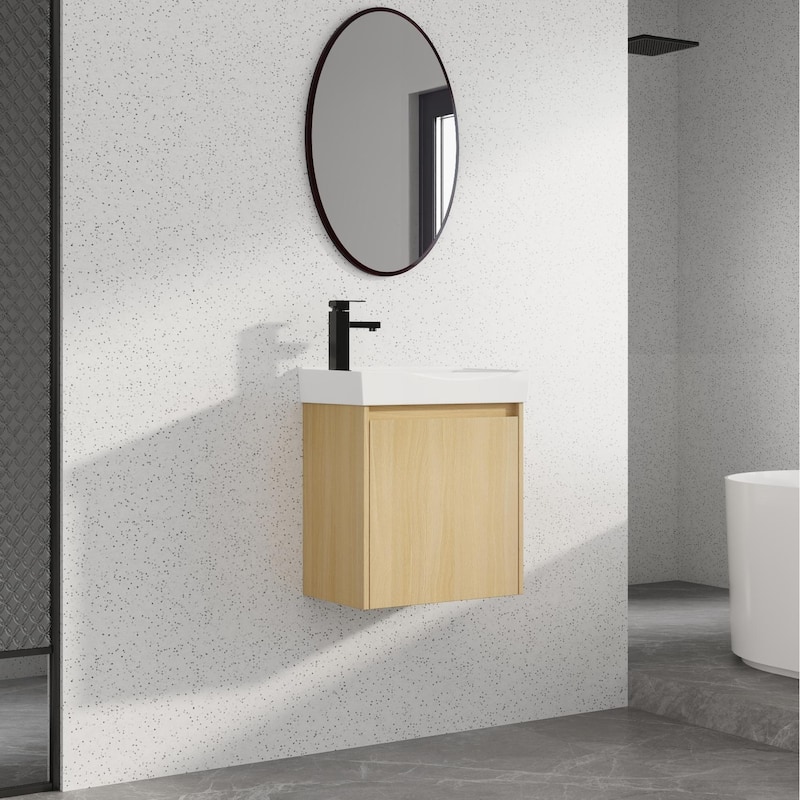 Bathroom Vanity With Sink In 16/20/24/30/36 Inch, Floating Bathroom Vanity With Soft Close Door