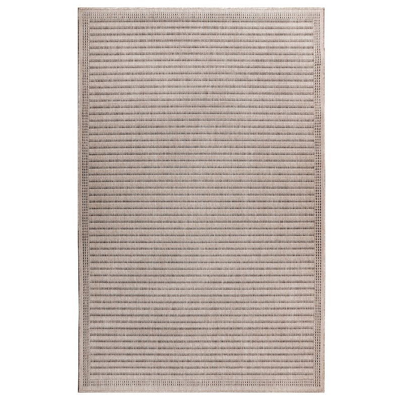Liora Manne Malibu Simple Border Indoor/Outdoor Rug - 4'10" x 7'6" - Neutral
