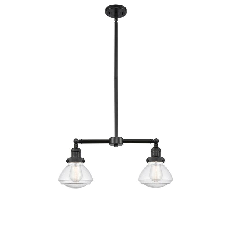 Innovations Lighting Olean 2 Light 22" Wide Chandelier - Matte Black / Seedy