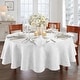 preview thumbnail 32 of 38, Caiden Elegance Damask Tablecloth 60"x84" Oval - White
