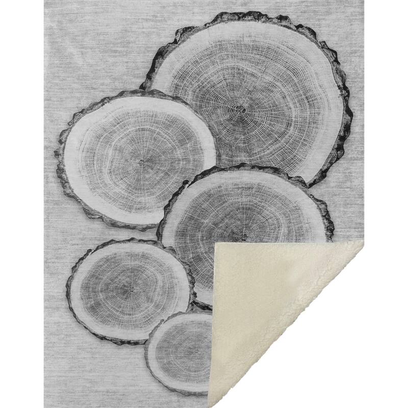 Premium Machine Washable Modern Woodgrain Sherpa Throw Blanket