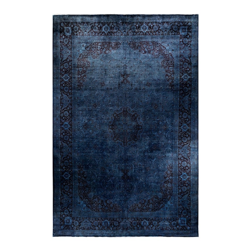 Overdyed, One-of-a-Kind Hand-Knotted Area Rug - Gray - 12' 1" x 17' 10"