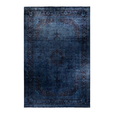 Overdyed, One-of-a-Kind Hand-Knotted Area Rug - Gray - 12' 1" x 17' 10"