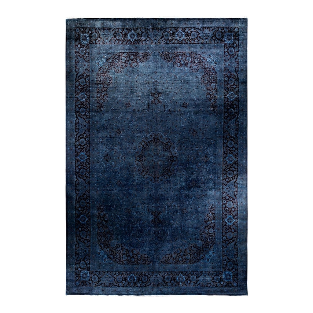 Overdyed, One-of-a-Kind Hand-Knotted Area Rug - Gray - 12' 1" x 17' 10"