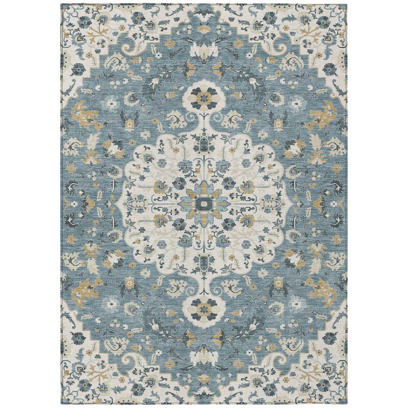 Machine Washable Indoor/ Outdoor Traditional Savannah Chantille Rug