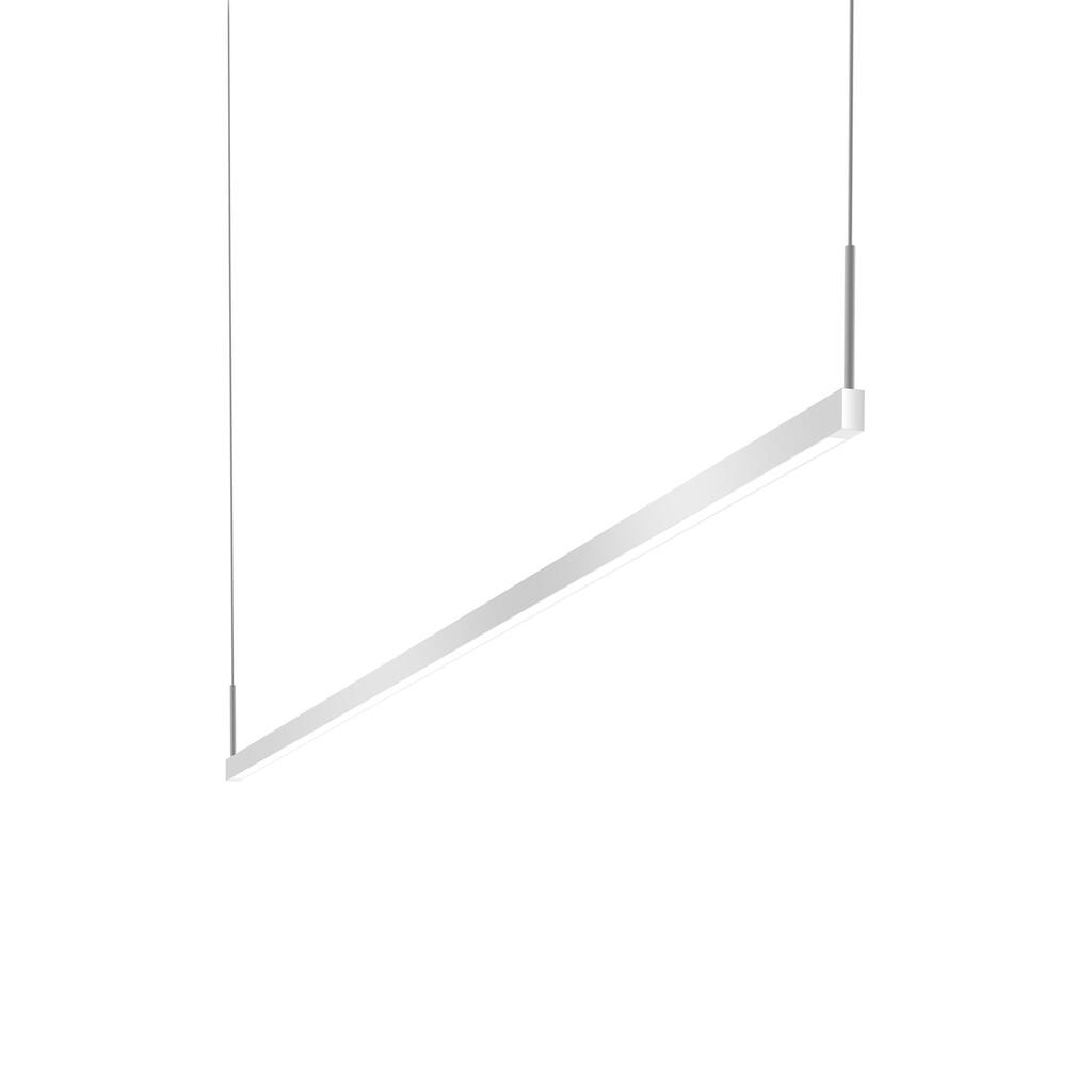 Sonneman Lighting Thin-Line Bright Satin Aluminum 72-inch LED One Sided Pendant, White Shade