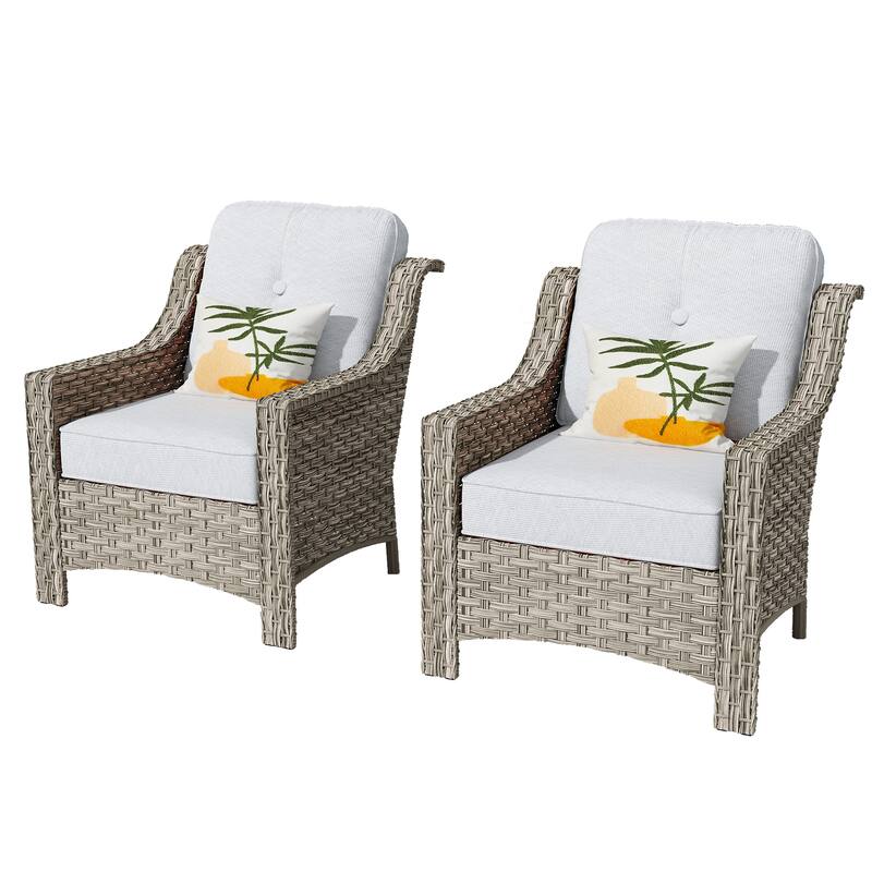 XIZZI 2-piece Patio Furniture Wicker Outdoor Chair Set