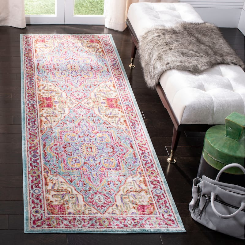 SAFAVIEH Sutton Dove Boho Oriental Polyester Medallion Rug