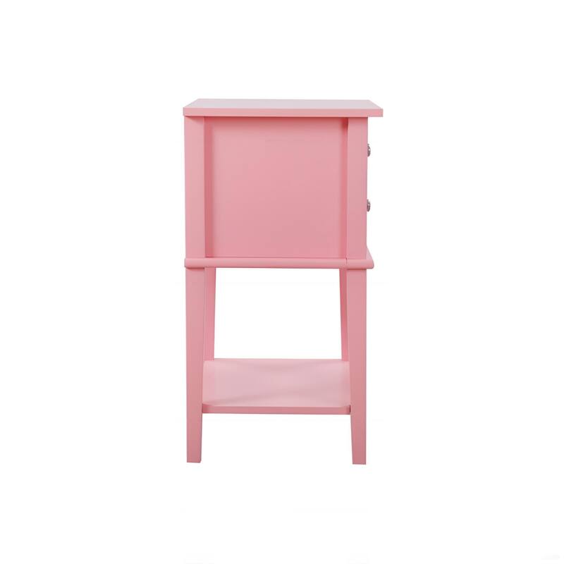 Contemporary Pink Nightstand with Open Shelf for Easy Access