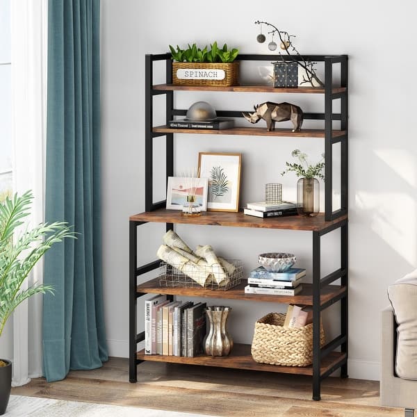 YITAHOME White Micowave Stand Bakes Ack Cabinet, Famhouse