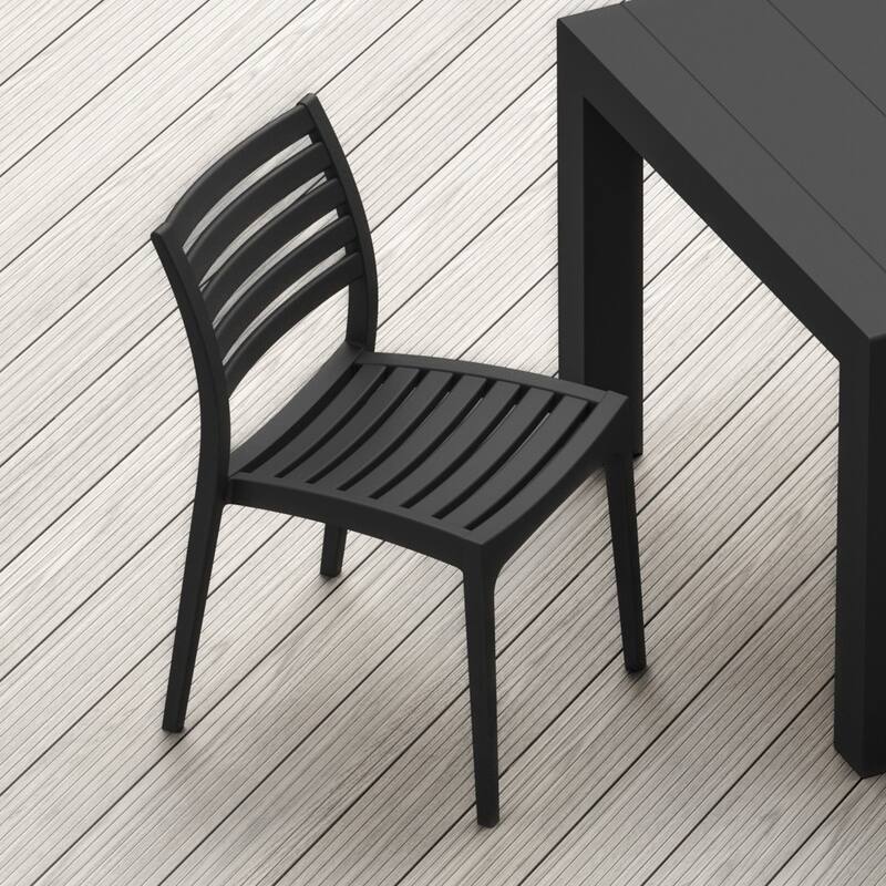 33" Black Outdoor Patio Stackable Dining Chair