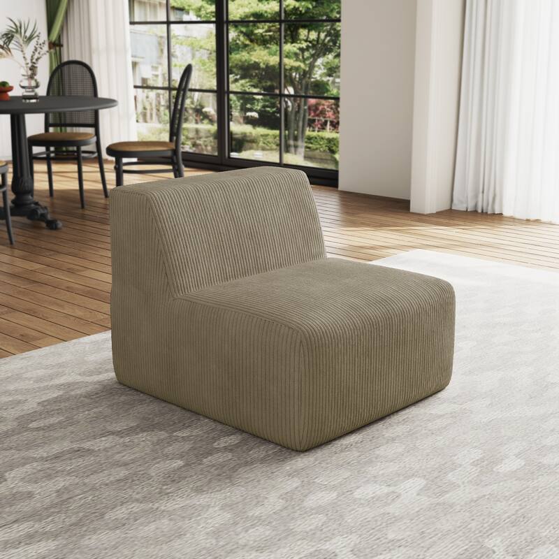 Corduroy Armless Chair Accent Chair