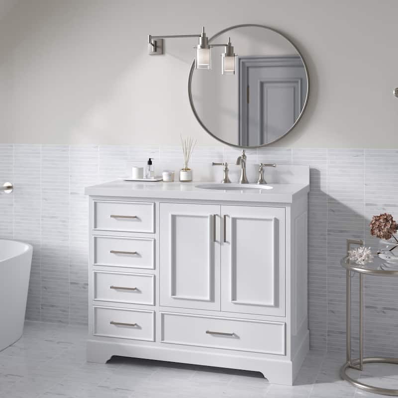 Ariel M043SRWQOVO Stafford 42" Free Standing Single Basin Vanity Set