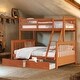 preview thumbnail 1 of 18, Artsy Twin-Over-Full Bunk Bed with Ladders and Two Storage Drawers, Maximized space, Solid Construction, Walnut Walnut