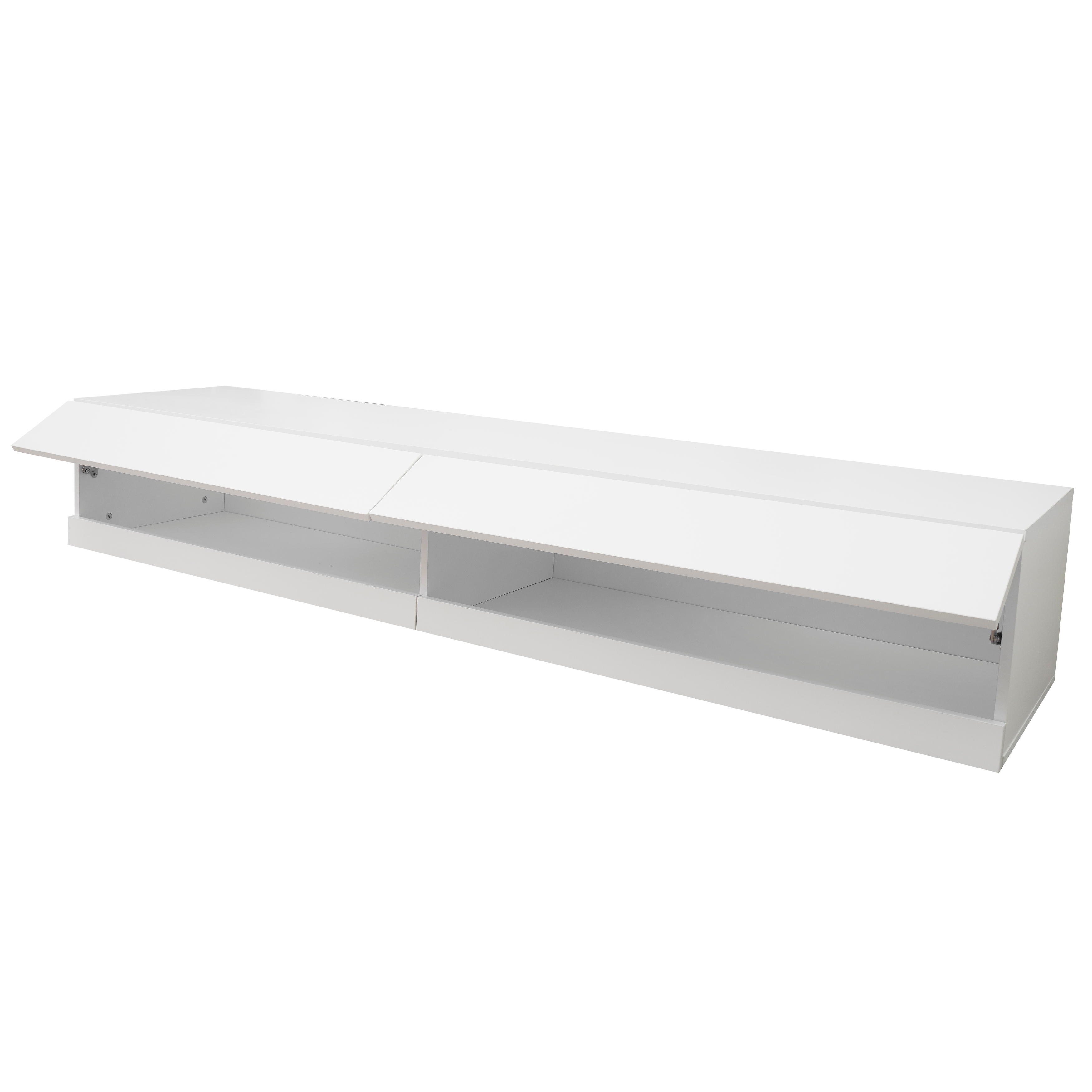 White gloss floating top tv unit ikea