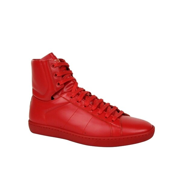 red leather high tops